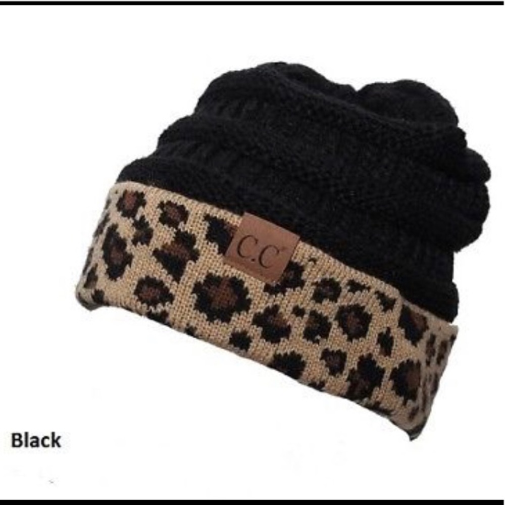 C.c beanie with leopard band.  I have four colors